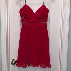 Red Spaghetti Strap Mini Dress